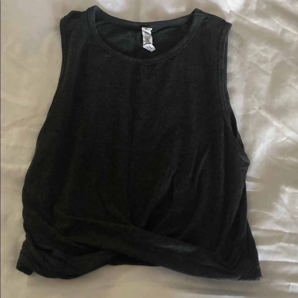 Alo yoga cropped dark grey tank top size M